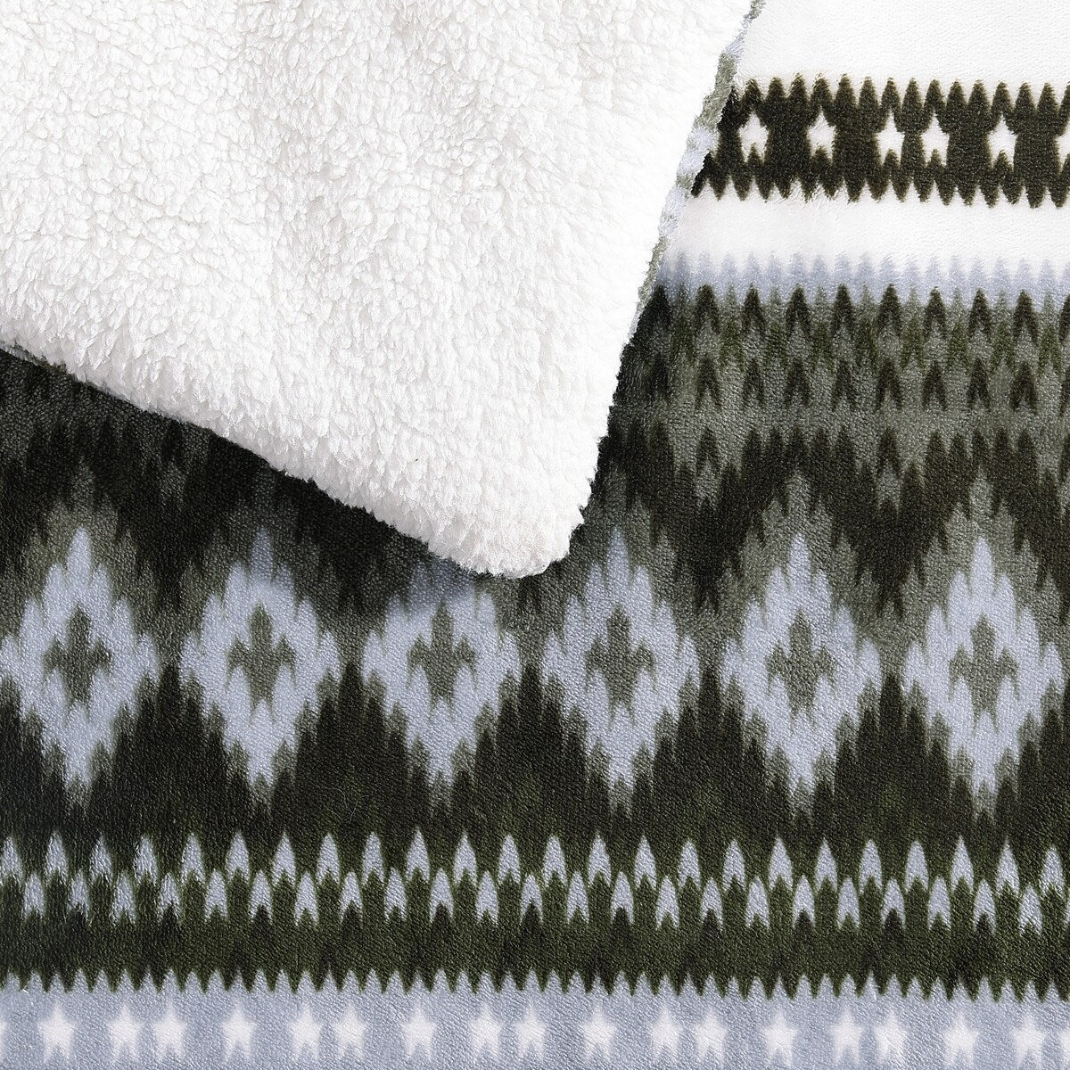 Eddie Bauer Shelton Fair Isle Plush Reversible Comforter Set