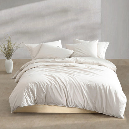 Calvin Klein Washed Percale Cotton Solid Comforter Set