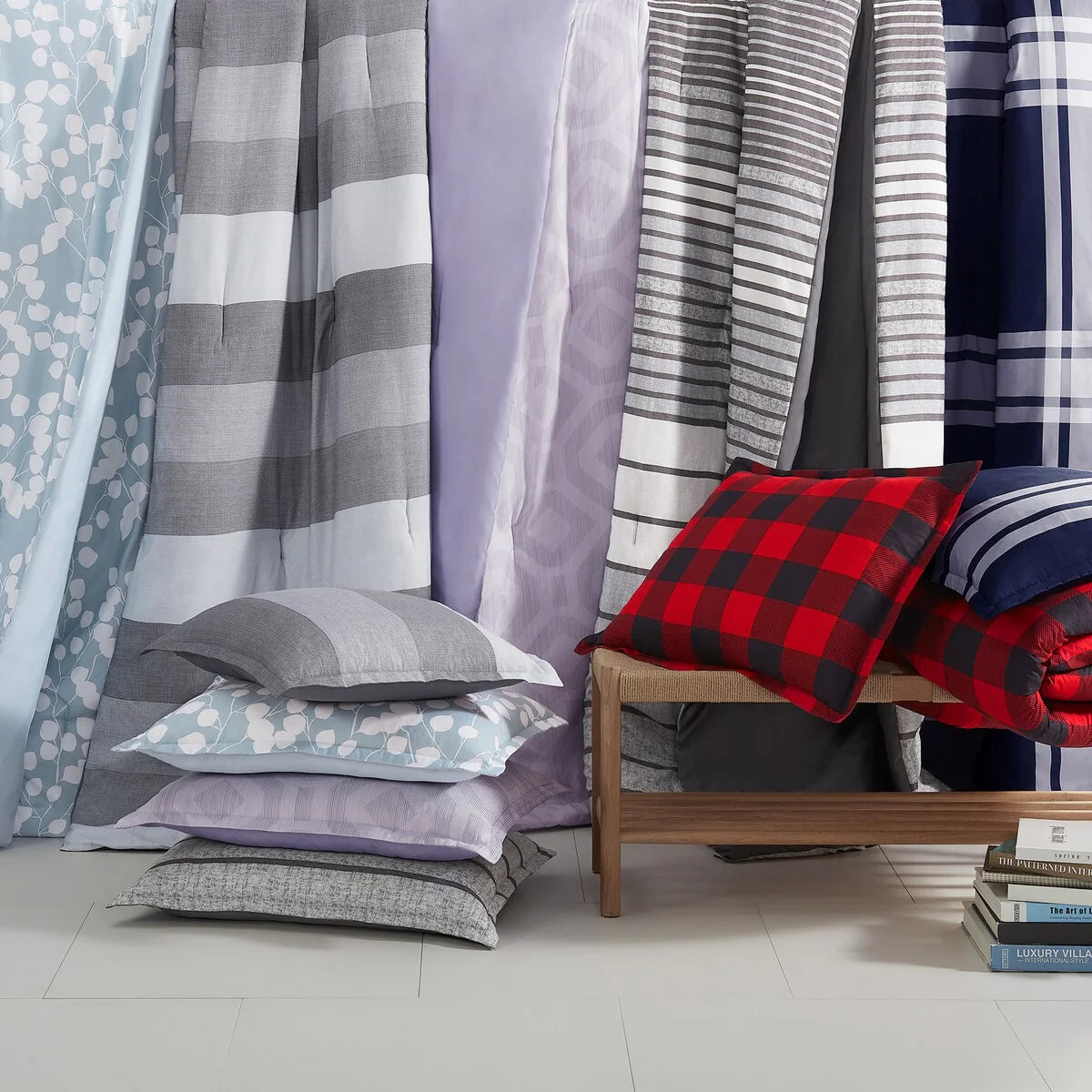 Serta Simply Clean Scott Plaid Antimicrobial Bedding Set with Sheets