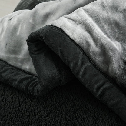 Ultra Plush Printed 3-piece Sherpa Borrego Comforter Set