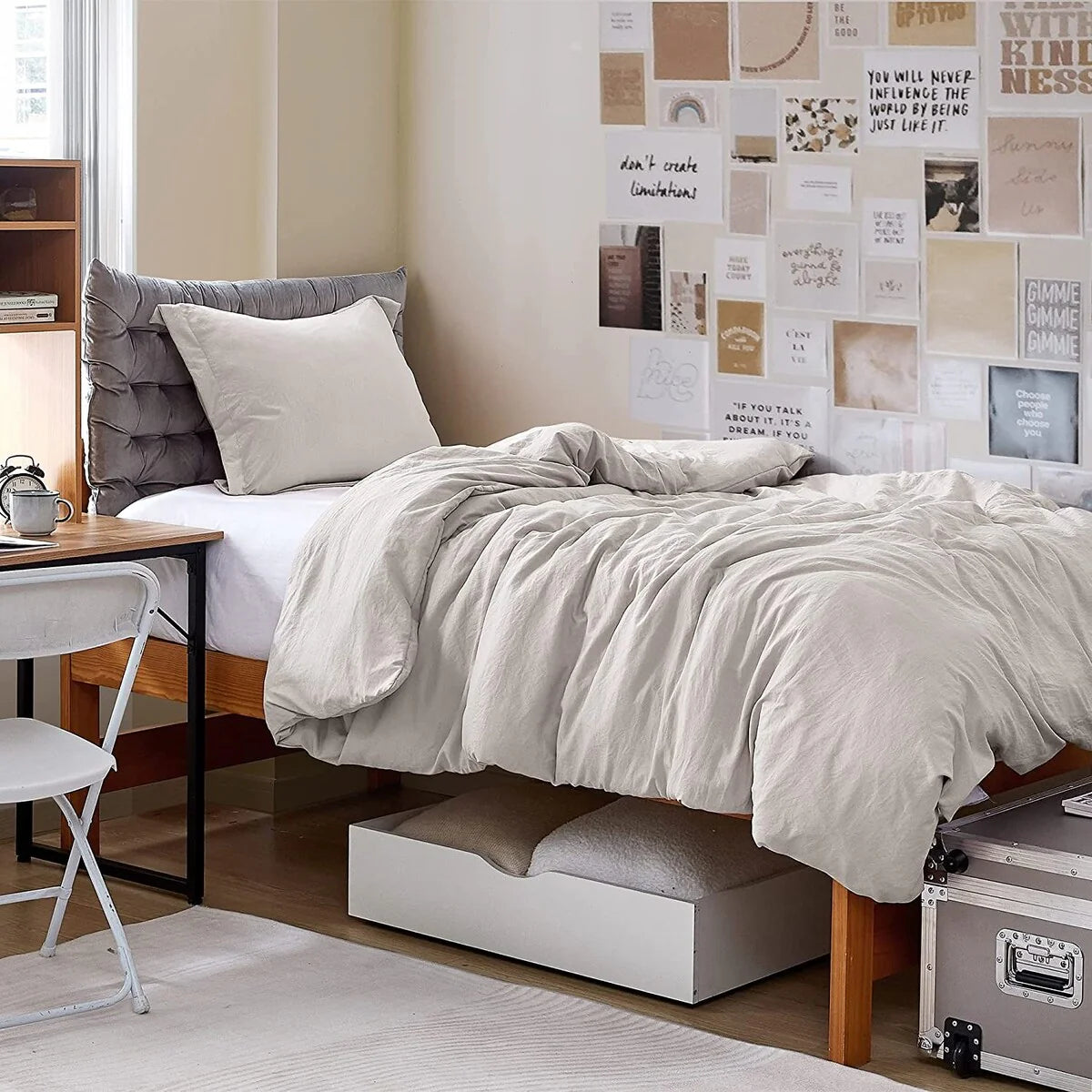 Natural Loft Oversized Comforter Set - Stone Taupe