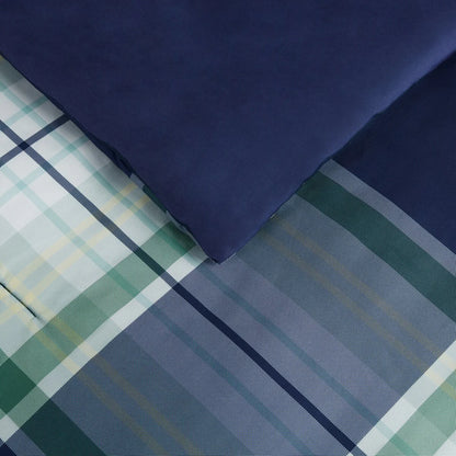 Serta Simply Clean Scott Plaid Antimicrobial Bedding Set with Sheets
