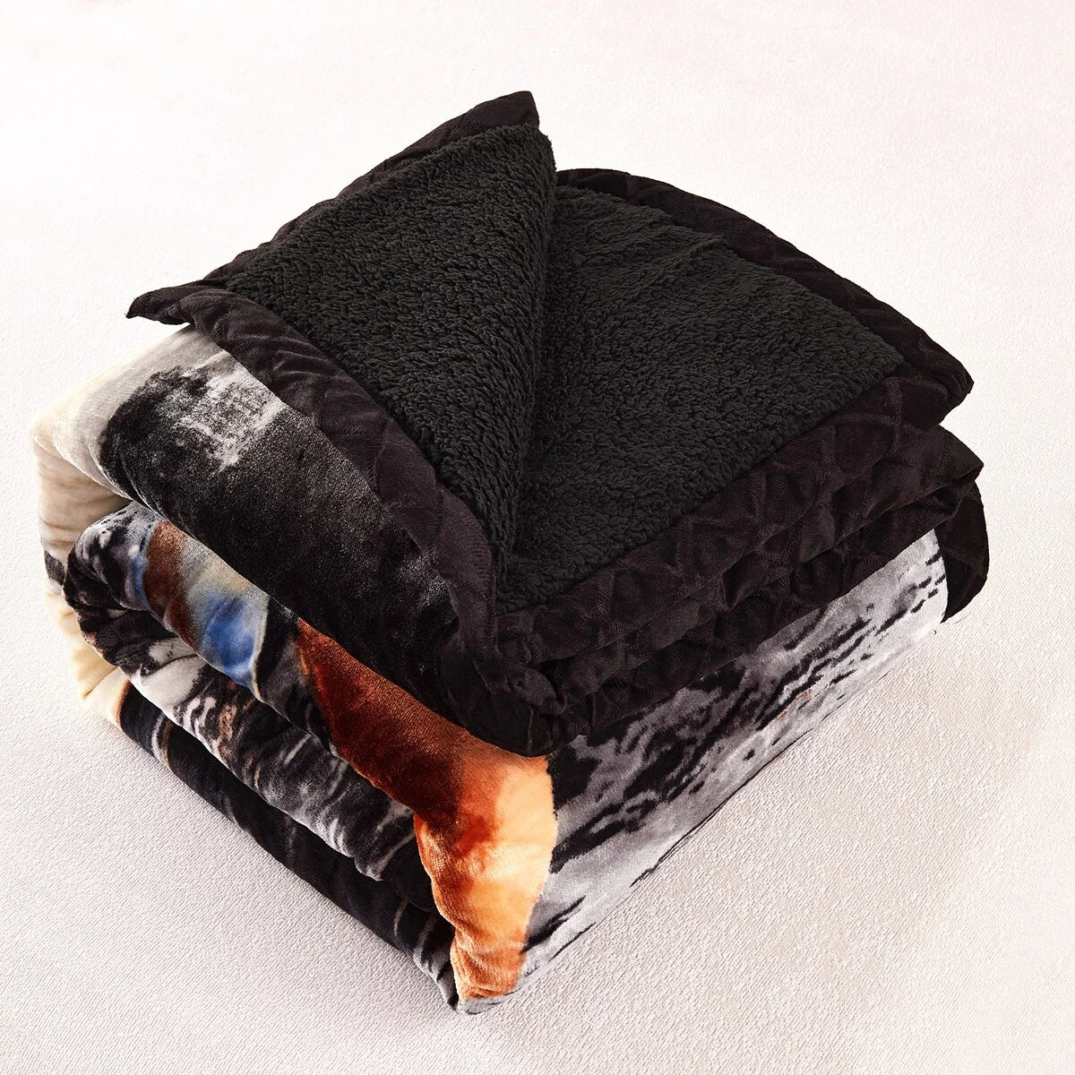 Ultra Plush Printed 3-piece Sherpa Borrego Comforter Set