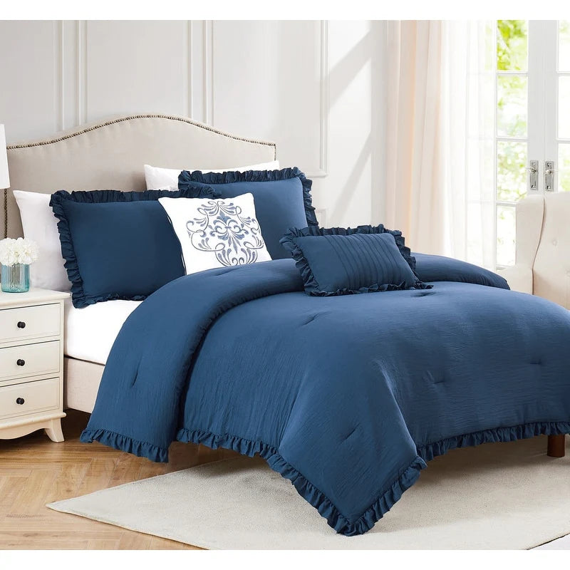 Portland Ruffled Washed Comforter Set