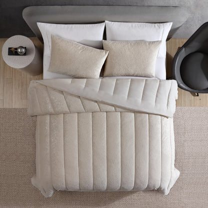 Kenneth Cole Banks Velvet Metallic Reversible Comforter Set
