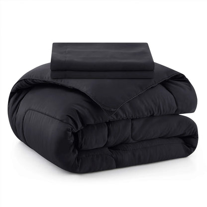 3 Piece Reversible Silky Luxury Soft Satin Comforter with 2 Satin Pillowcases