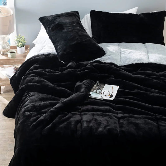 Chunky Panda Orca Bunny - Coma Inducer? Comforter Set - USA Heavyweight Filled - Frosted Black