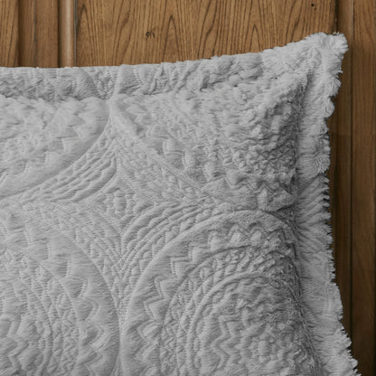 Madison Park Nova Embroidered Medallion Faux Fur Plush Comforter Set