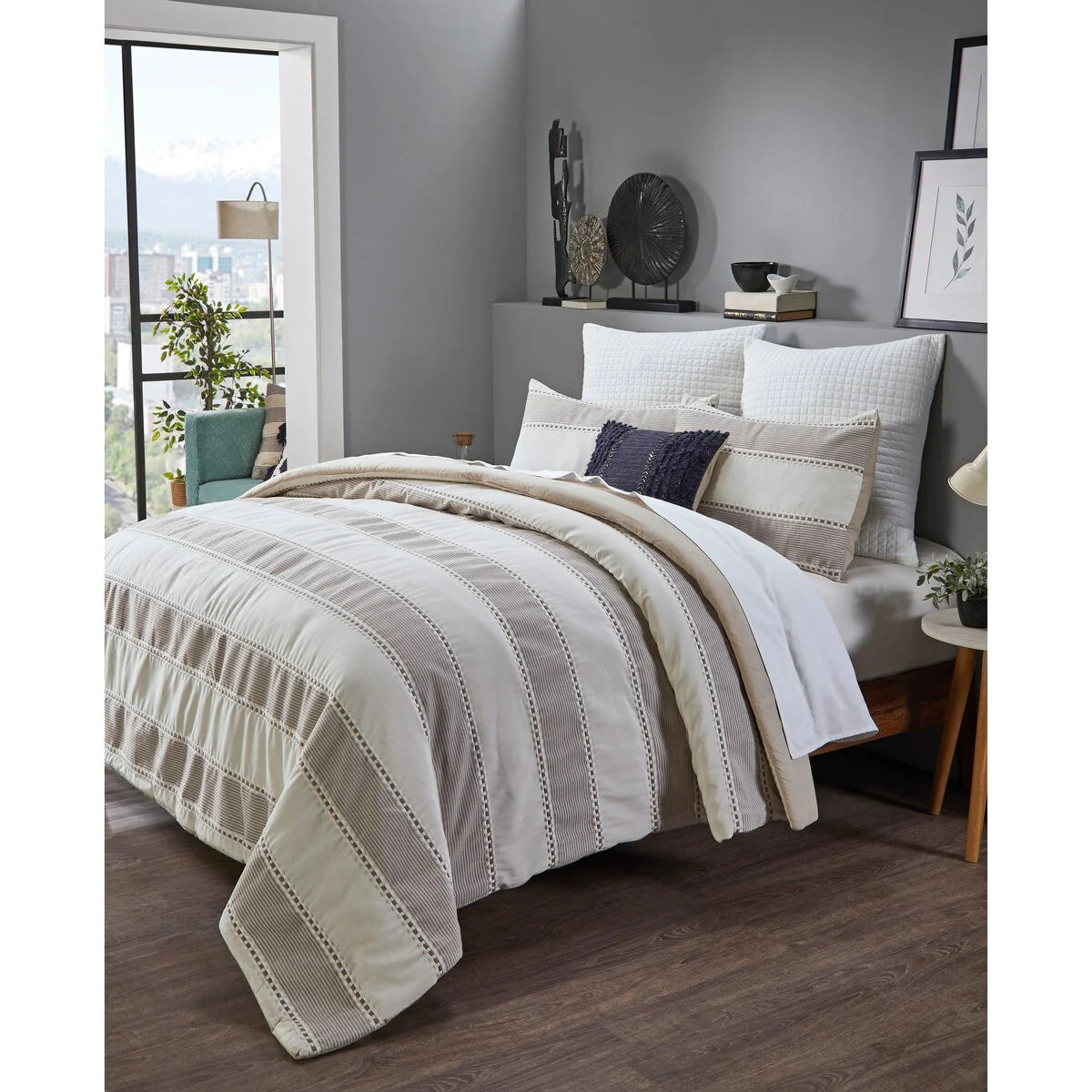 Better Trends Janson Collection Poly/Cotton Comforter Set with Sham - Absorbent, Moisture-Wicking, Machine Washable, Tumble Dry