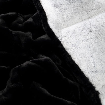Chunky Panda Orca Bunny - Coma Inducer? Comforter Set - USA Heavyweight Filled - Frosted Black