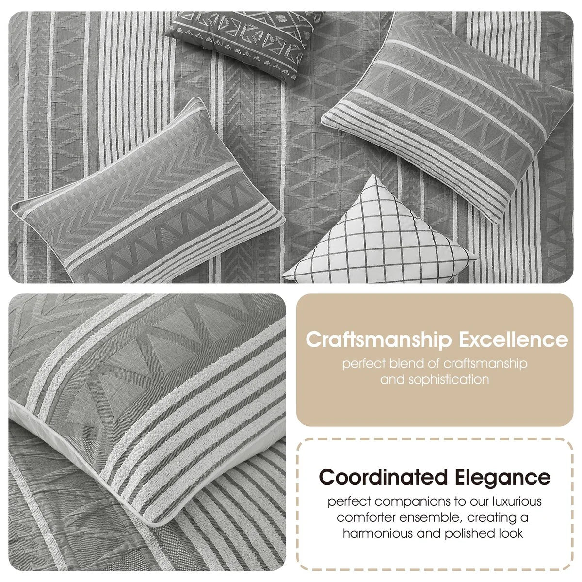 Nanshing Athena 6 Piece Contemporary Geometric Comforter Set
