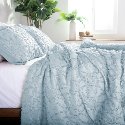 Stella Clipped Jacquard Comforter Set