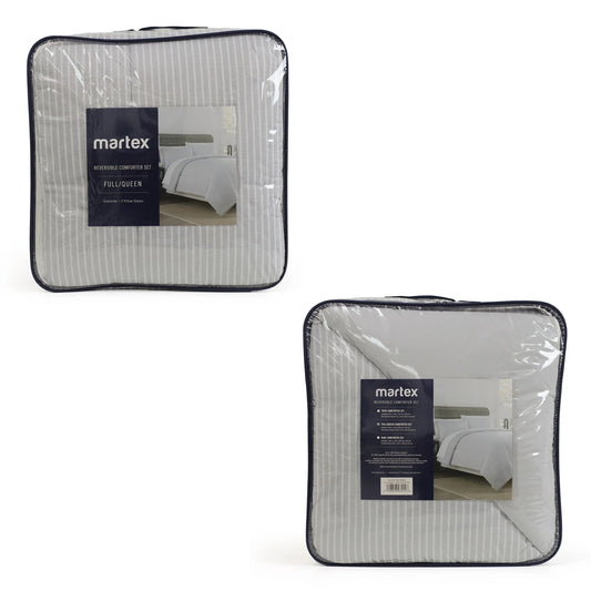 Martex Mf Reversible Comforter Pinstripe Comforter Set