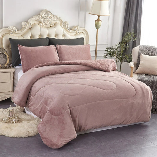 Fleece/ Sherpa Down Alternative 3-piece Comforter Set