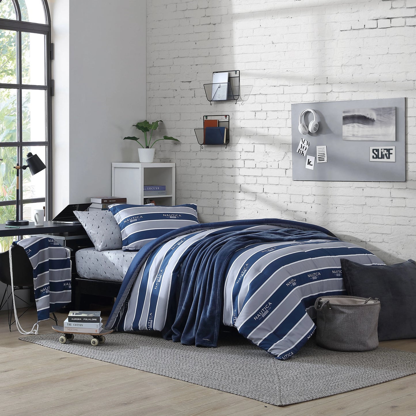 Nautica Thorton Lake Reversible Grey Multi-Piece Bed Set