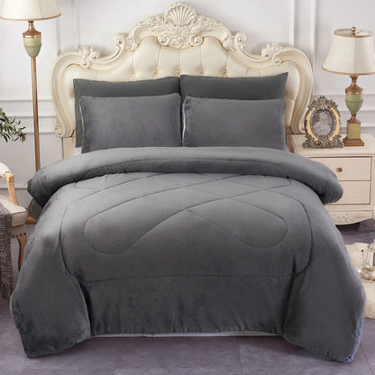 Fleece/ Sherpa Down Alternative 3-piece Comforter Set
