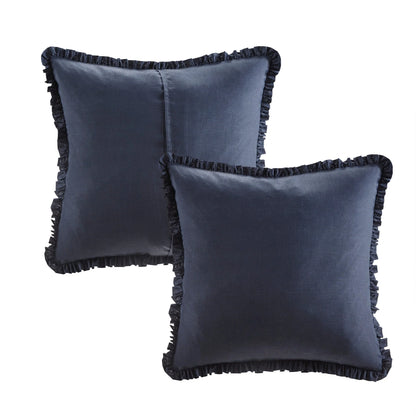 Madison Park Kalina Dark Blue 8 Piece Cotton Printed Reversible Comforter Set