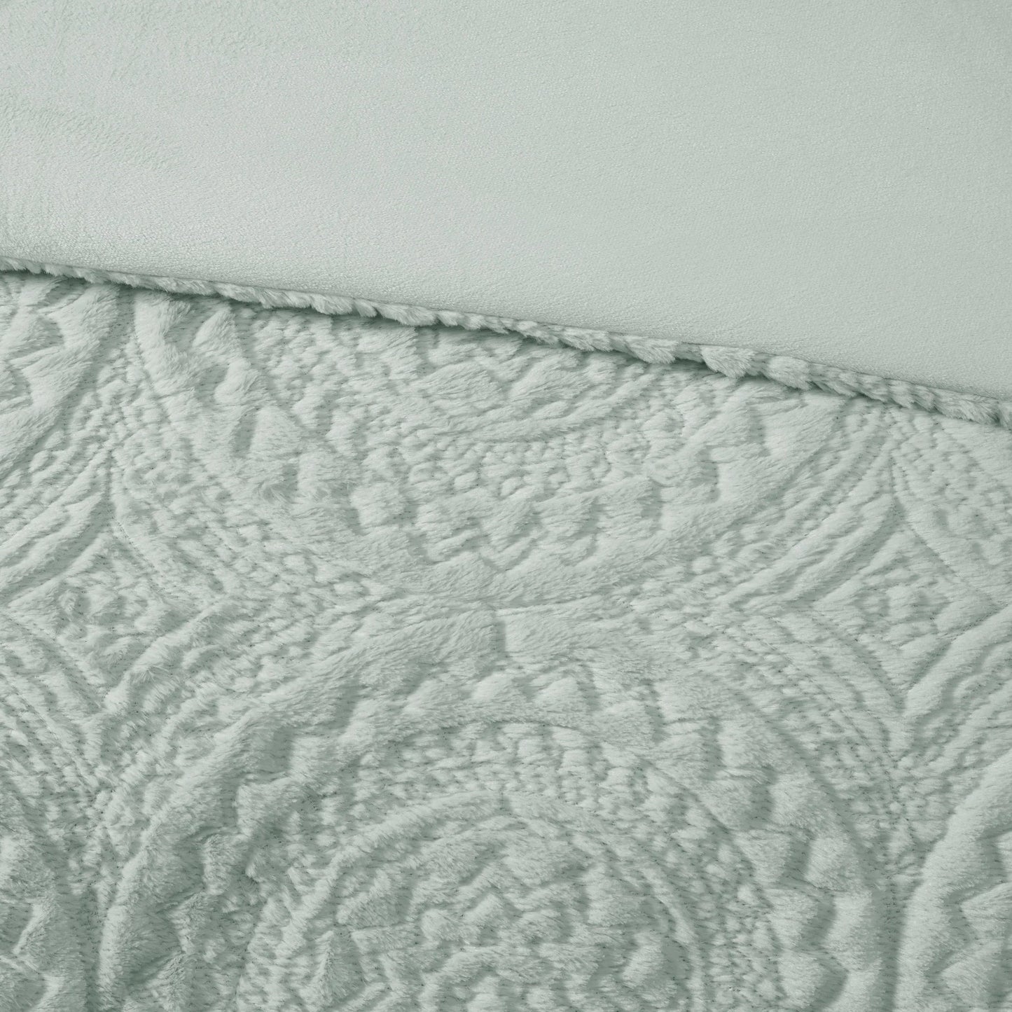 Madison Park Nova Embroidered Medallion Faux Fur Plush Comforter Set