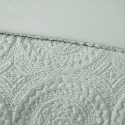 Madison Park Nova Embroidered Medallion Faux Fur Plush Comforter Set