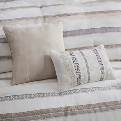 Madison Park Langley 5 Piece Clipped Jacquard Comforter Set