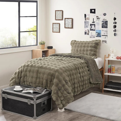 Snowball Chunky Bunny - Coma Inducer? Oversized Comforter Set - Olive Earth