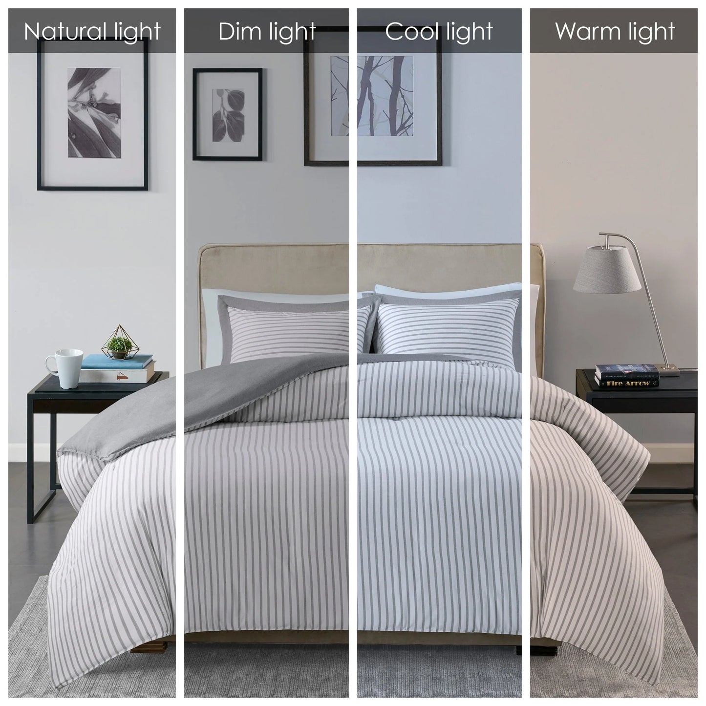 Madison Park Essentials Braydon Reversible Yarn Dyed Stripe Down Alternative Comforter Set