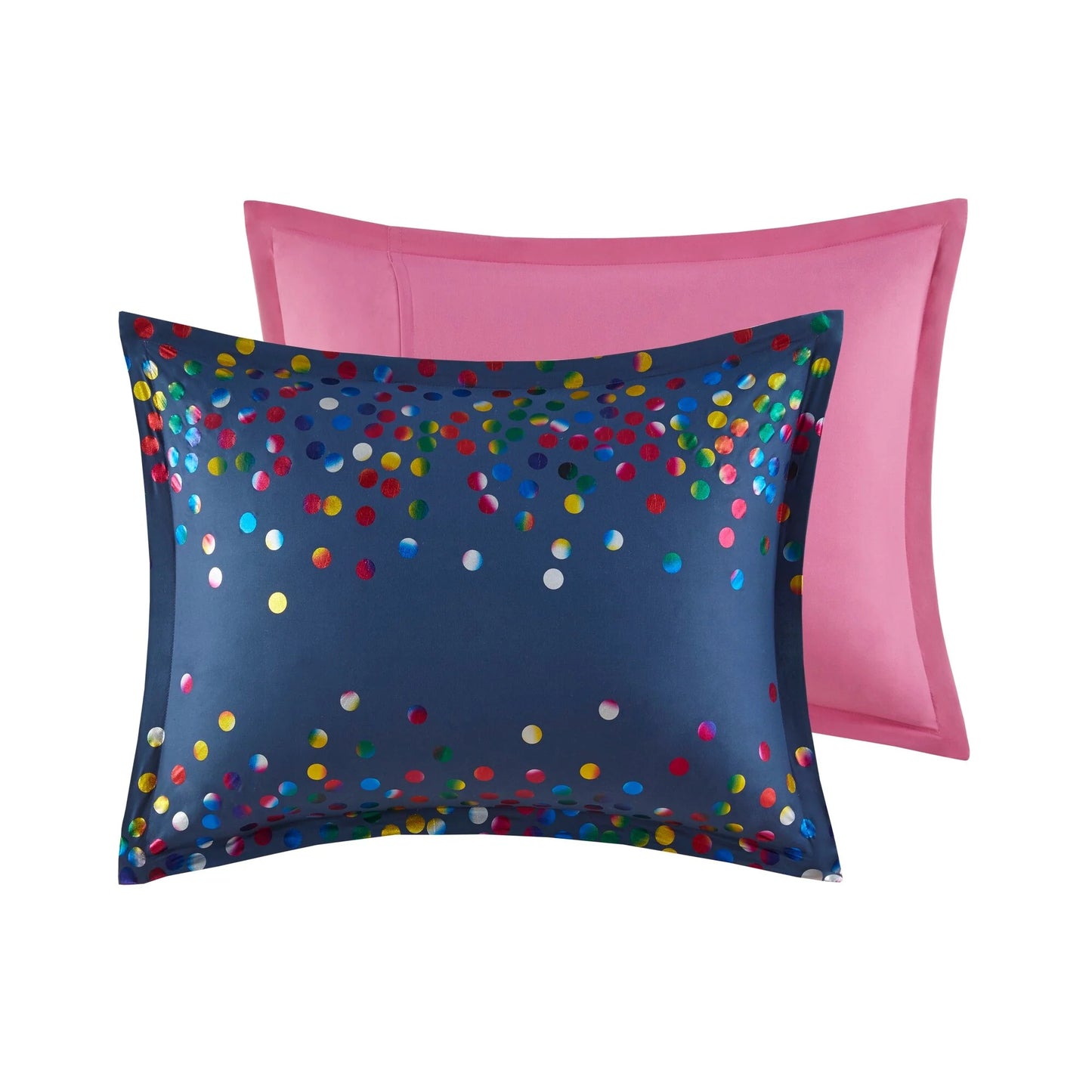 Intelligent Design Cora Rainbow Iridescent Metallic Dot Comforter Set