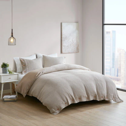 Adalyn 4 Piece Cotton and Rayon from Bamboo Blend Waffle Weave Comforter Cover Set w/removable insert by Clean Spaces