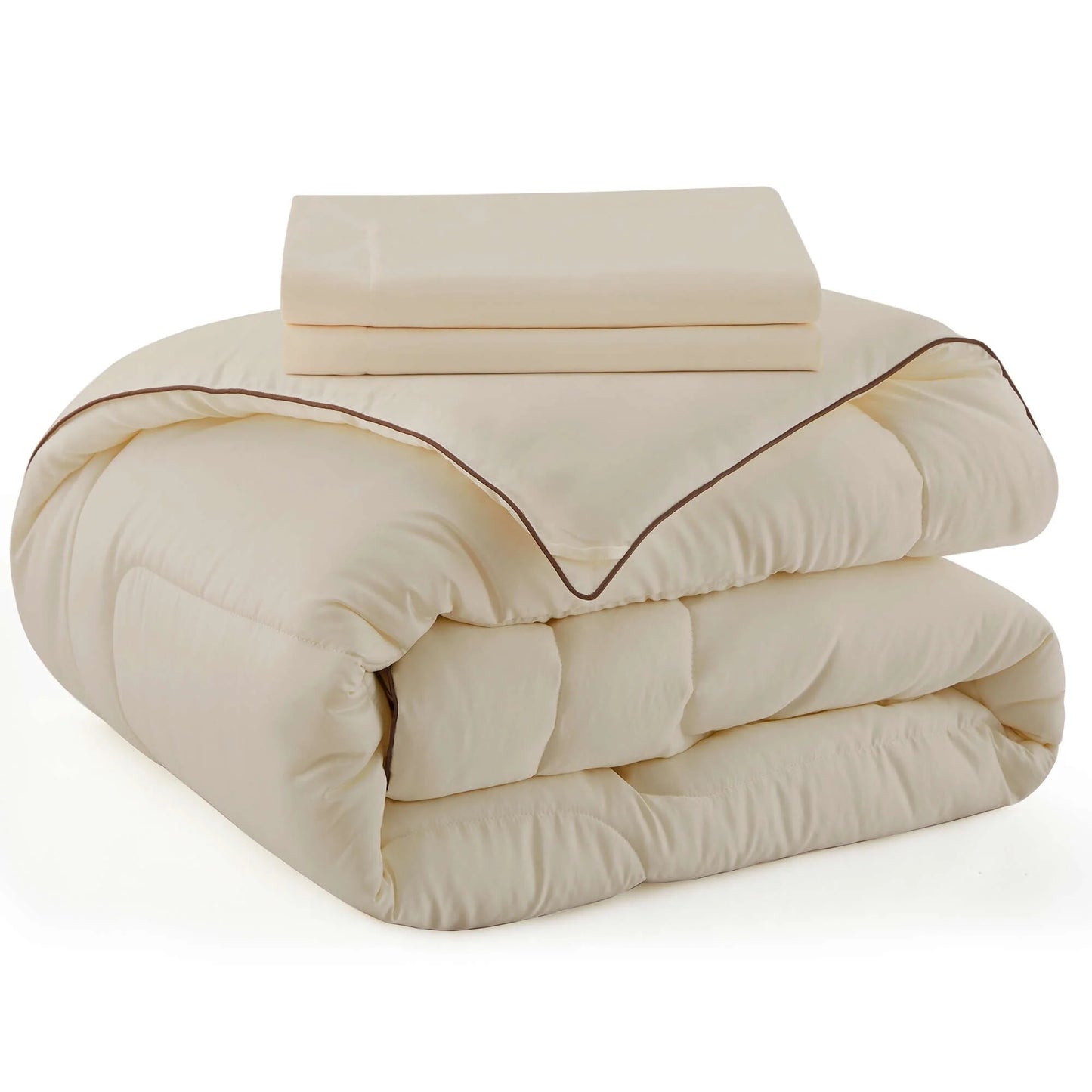 3 Piece Reversible Silky Luxury Soft Satin Comforter with 2 Satin Pillowcases