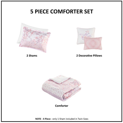 Intelligent Design Elodie Floral Paisley Comforter Set