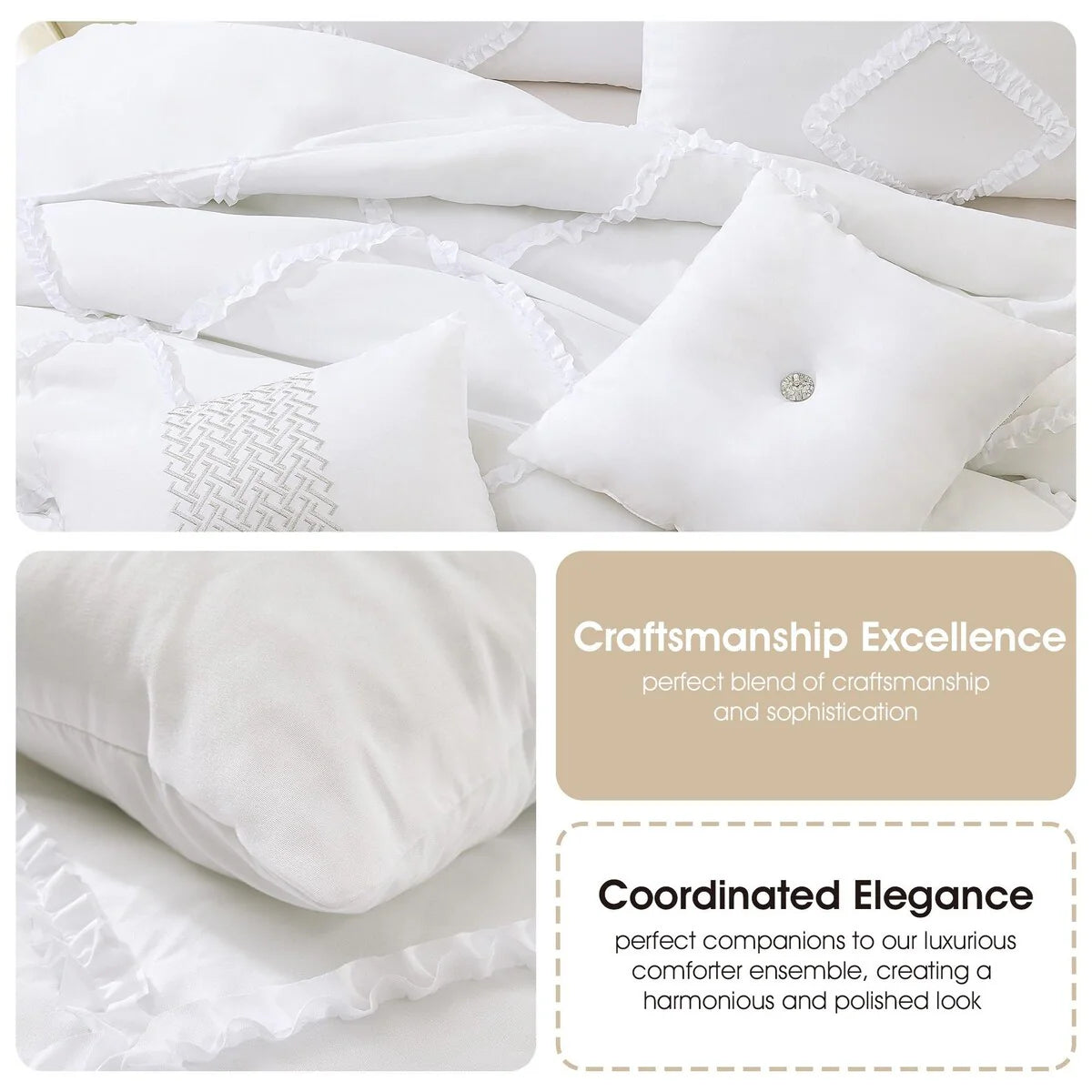 Nanshing Melissa 3D Clip Jacquard 7 Piece Comforter Set