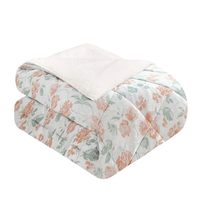 CEDAR COURT Blossom Blush 3-Piece Ultra Plush/Sherpa Comforter Set