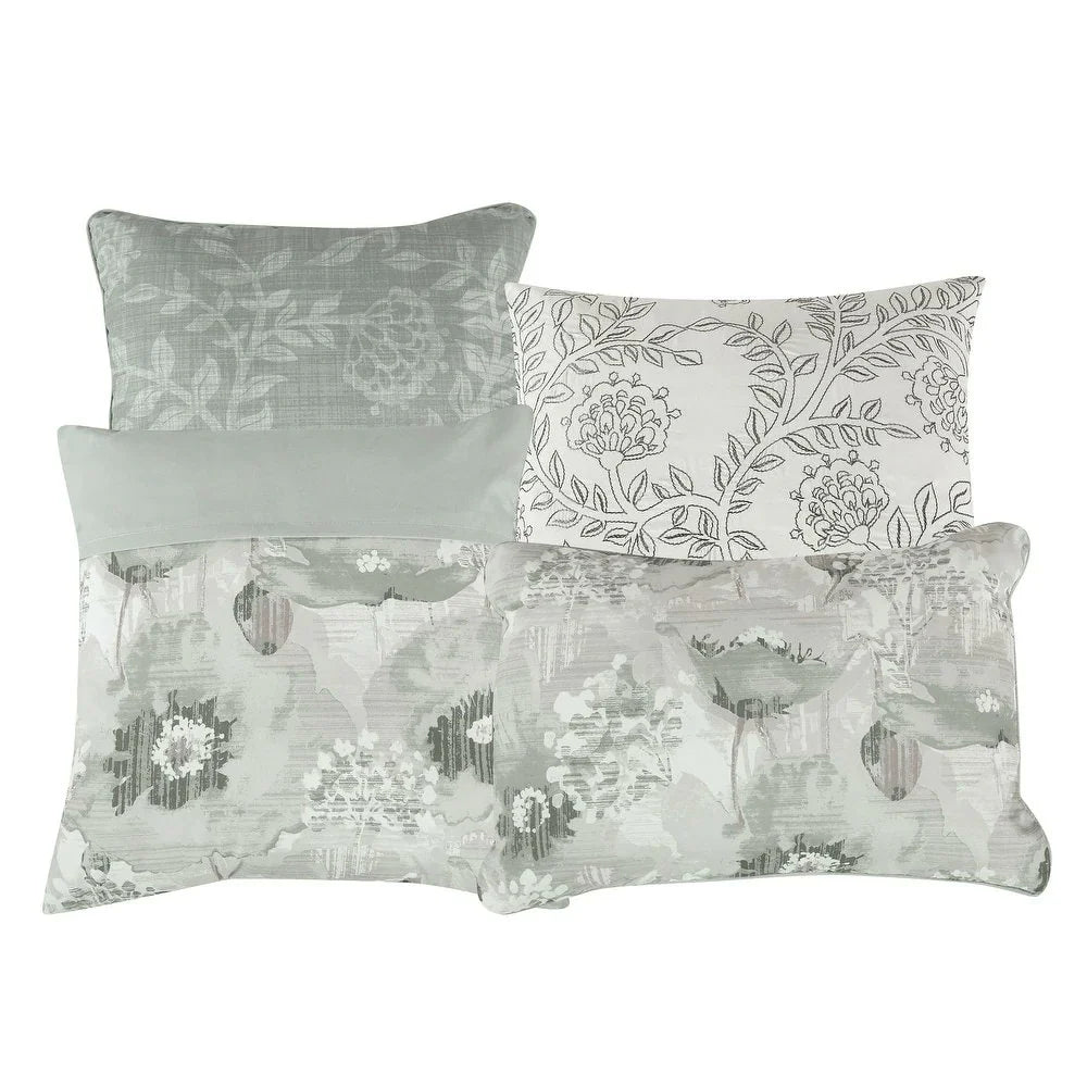 7 Piece Green Comforter Set Embroidery Soft Bedding