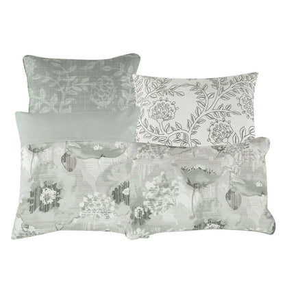 7 Piece Green Comforter Set Embroidery Soft Bedding