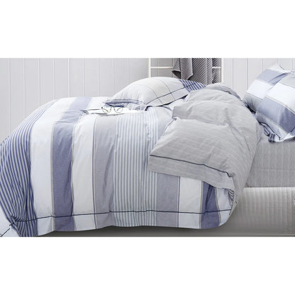Wilhelm 100% Cotton Reversible Comforter Set Blue