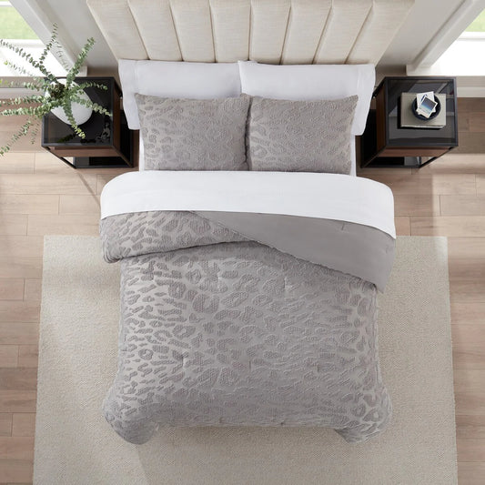 Nine West Mia Tufted Leopard Texture Comforter Set