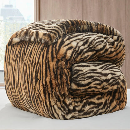 There's a Bengal in My Bed - Coma Inducer? Oversized Comforter Set - Black and Orange Stripes