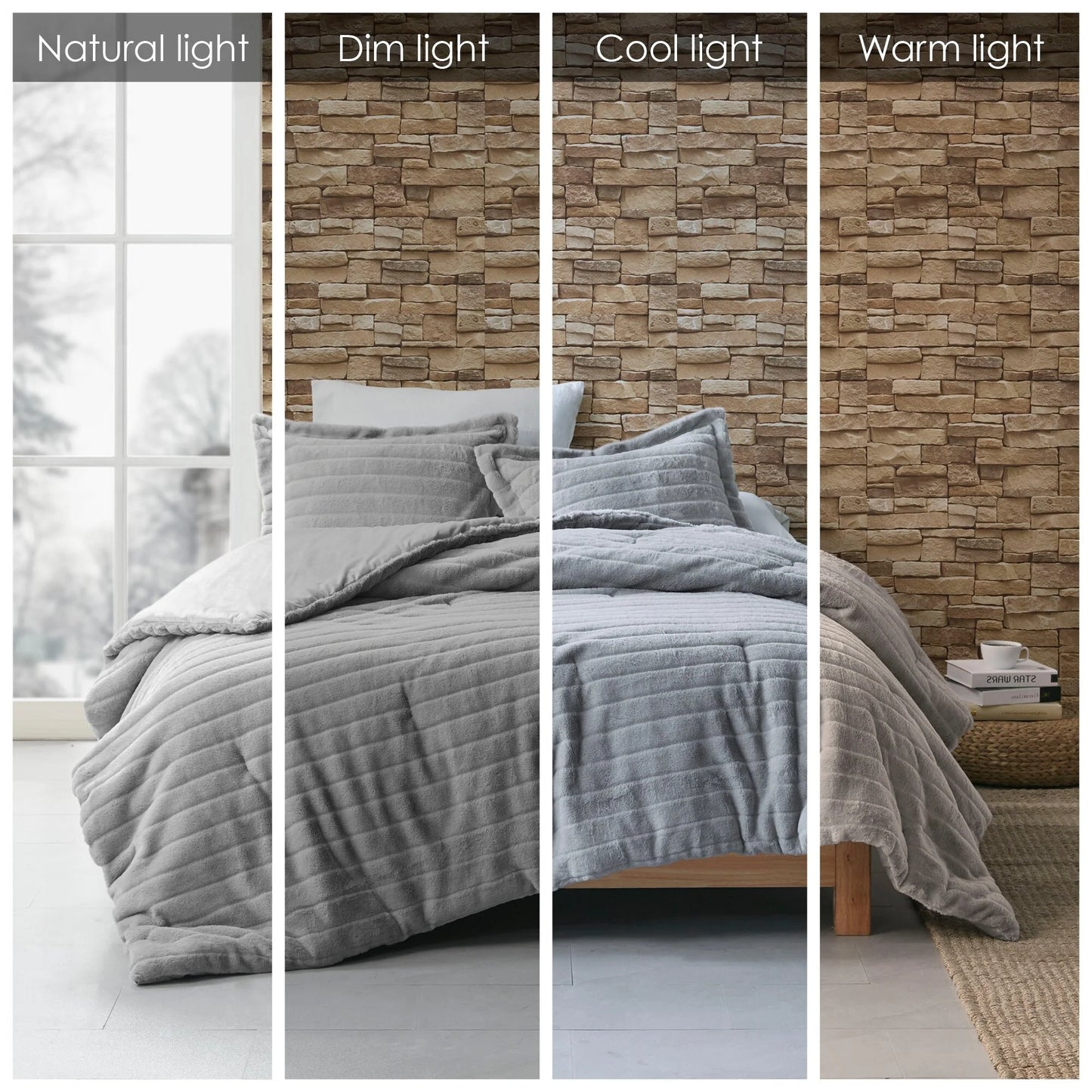 Madison Park Eve Faux Fur Comforter Set