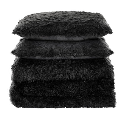 Long Plush Shaggy Comforter Set
