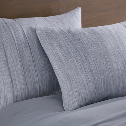 Beautyrest Maddox 3 Piece Striated Cationic Dyed Oversized Comforter Set with Pleats