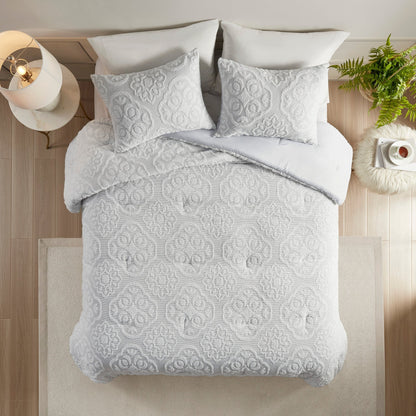 Madison Park Maeve 3 Piece Tufted Woven Medallion Comforter Set