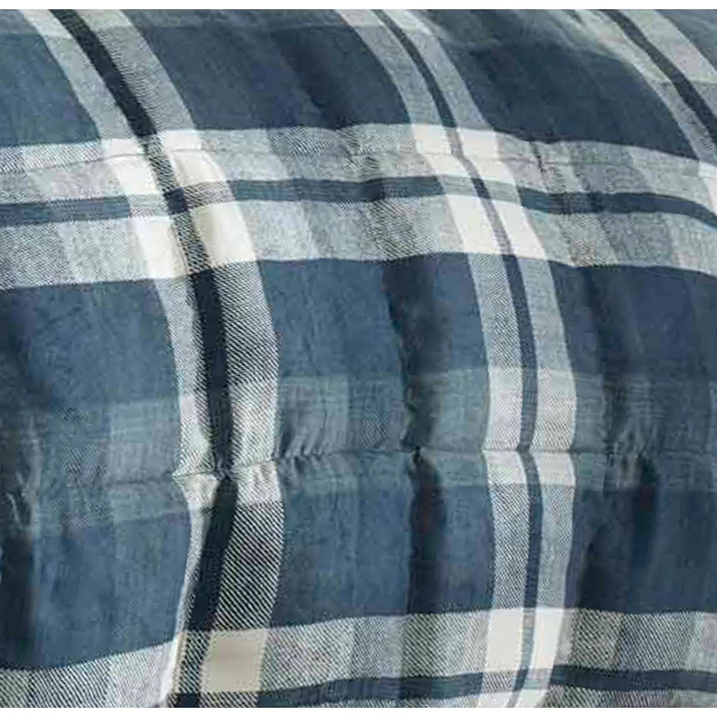 Nautica Crossview Plaid Microsuede Blue Comforter Set