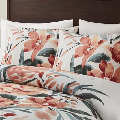 Madison Park Junia 3 Piece Floral Cotton Comforter Set
