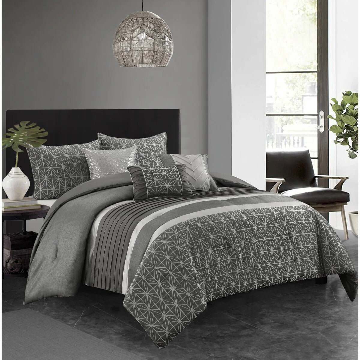 Nanshing Bryan 6 Piece Glam Geometric Comforter Set