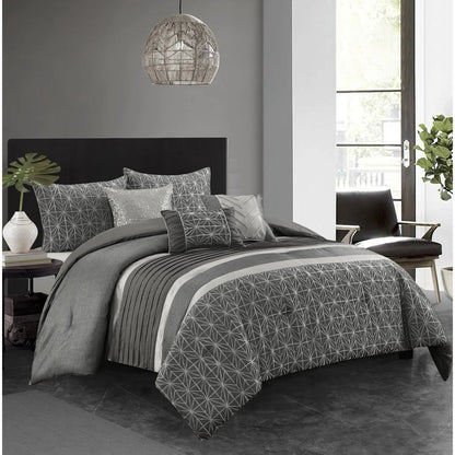 Nanshing Bryan 6 Piece Glam Geometric Comforter Set