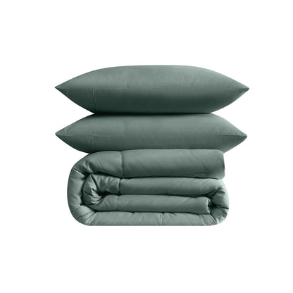 Truly Soft Green Recycled Solid Comforter Set