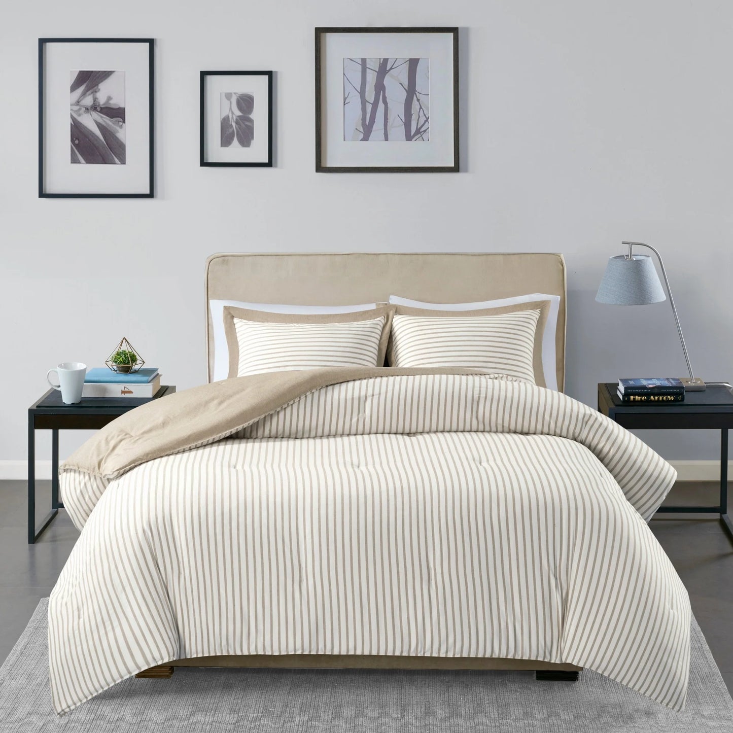 Madison Park Essentials Braydon Reversible Yarn Dyed Stripe Down Alternative Comforter Set