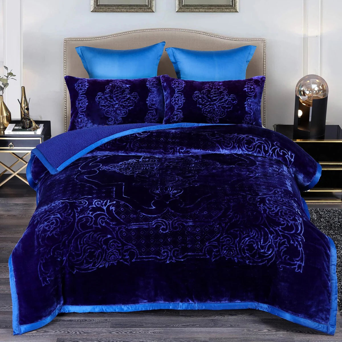 Ultra Plush Printed 3-piece Sherpa Borrego Comforter Set