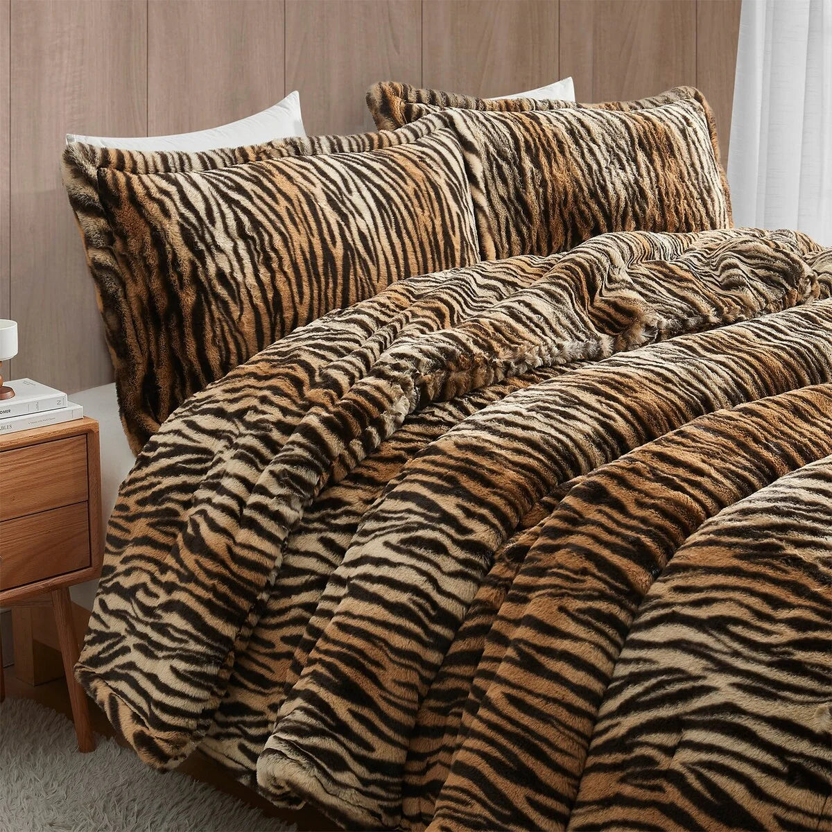 There's a Bengal in My Bed - Coma Inducer? Oversized Comforter Set - Black and Orange Stripes