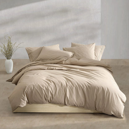Calvin Klein Washed Percale Cotton Solid Comforter Set